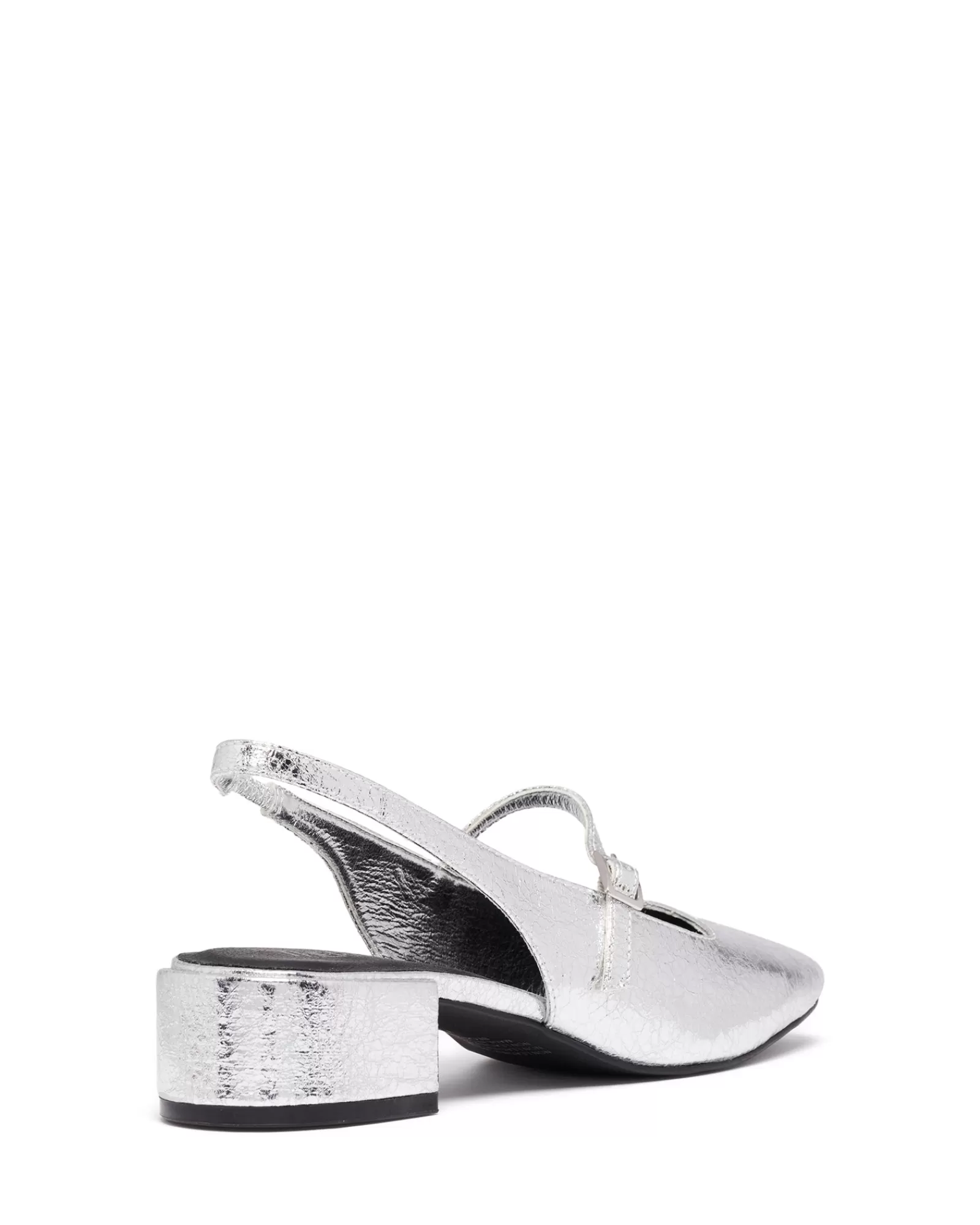 Therapy Shoes Low Heels | Becker Slingback Heel Cracked Metallic