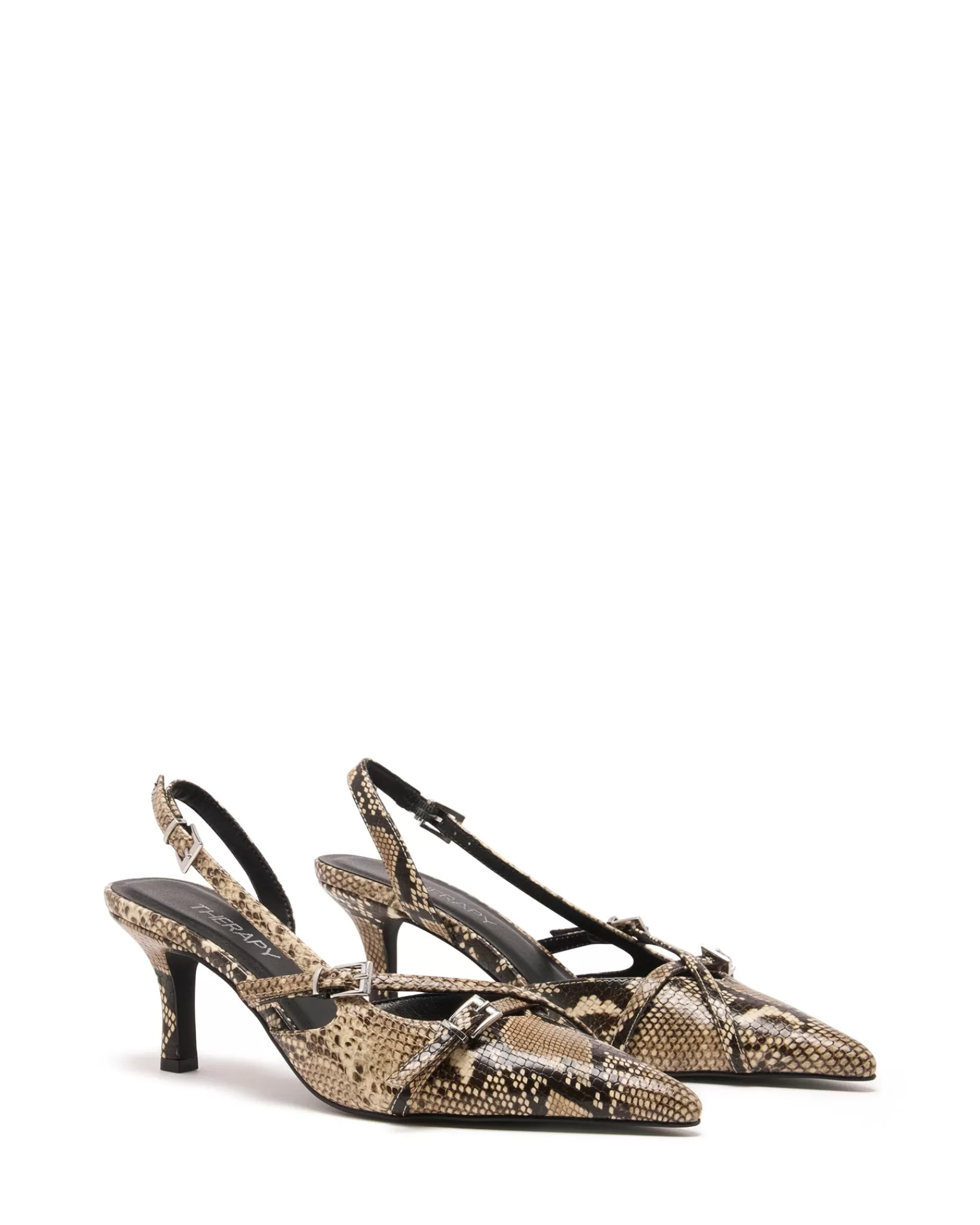 Therapy Shoes Mid Heels | Juicy Slingback Pump Snake