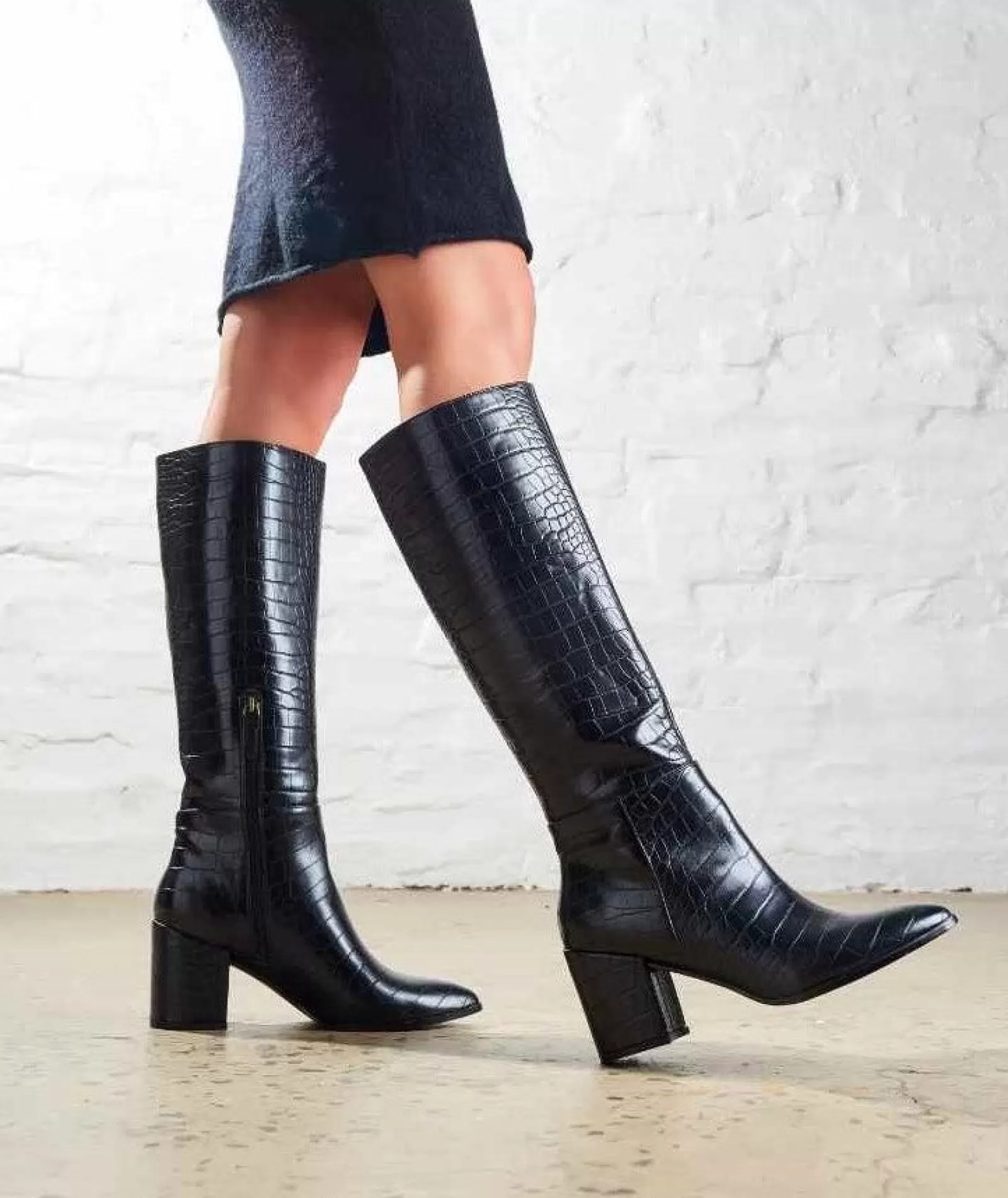 Therapy Shoes Tall Boots | Julia Tall Boot Black Croc